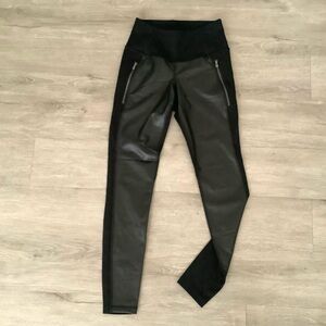 old navy. Faux-Leather-Patch Leggings